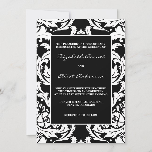 Traditional Damask Invitation (Front)