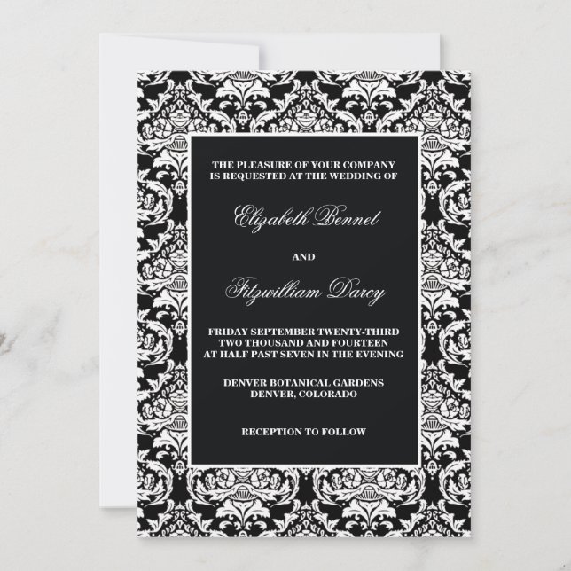Traditional Damask Invitation (Front)