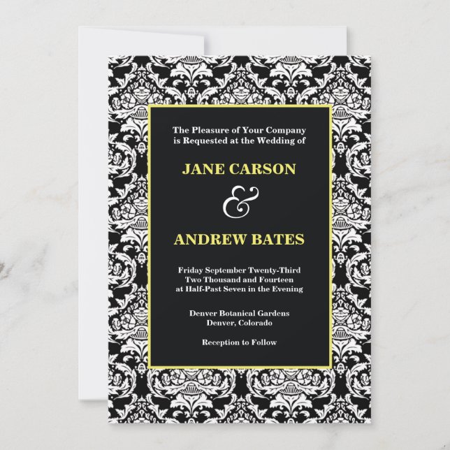 Traditional Damask Invitation (Front)