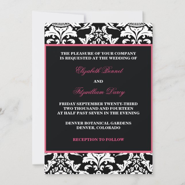 Traditional Damask Invitation (Front)
