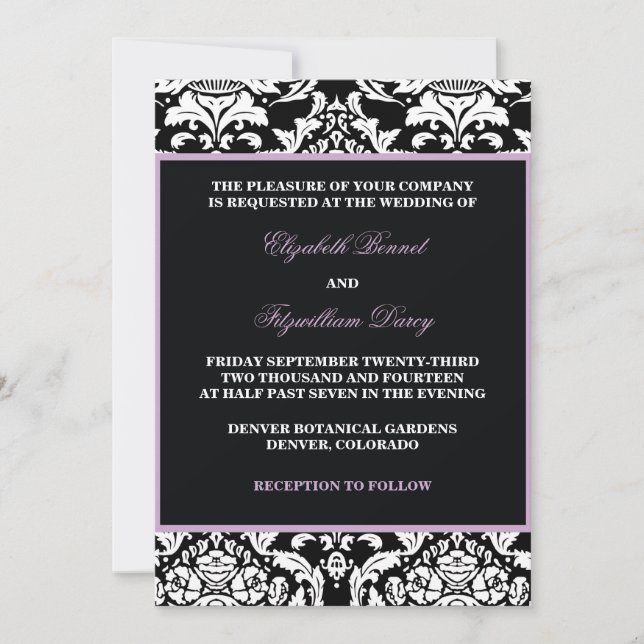 Traditional Damask Invitation (Front)