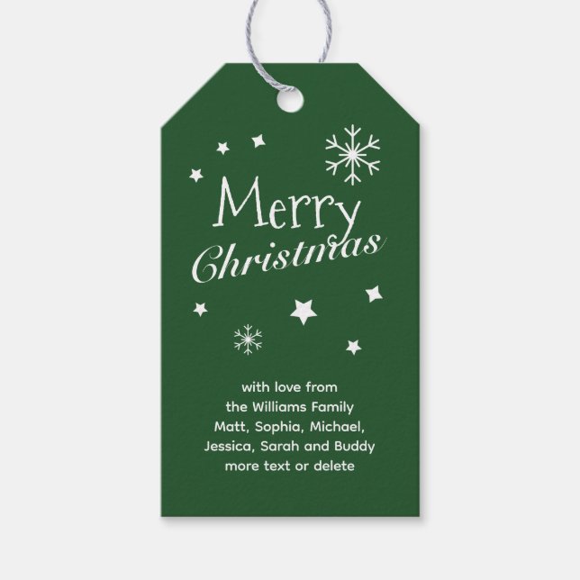 Traditional - Dark Green - Christmas Gift Tags (Front)