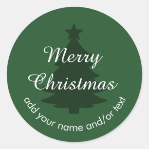 Traditional -- Dark Green Custom Christmas Sticker
