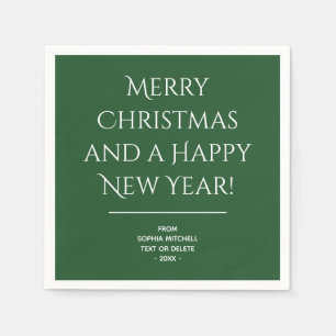 Traditional - Dark Green - Merry Christmas Napkins