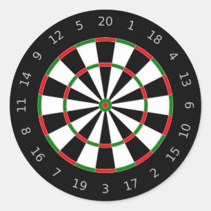 Traditional Dartboard Target Design Classic Round Sticker