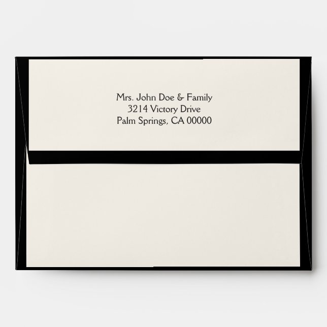 Traditional Death Announcement Ivory and Black Envelopes (Back (Top Flap))