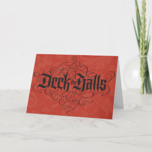 Traditional DECK THE HALLS Calligraphy Christmas Holiday Card