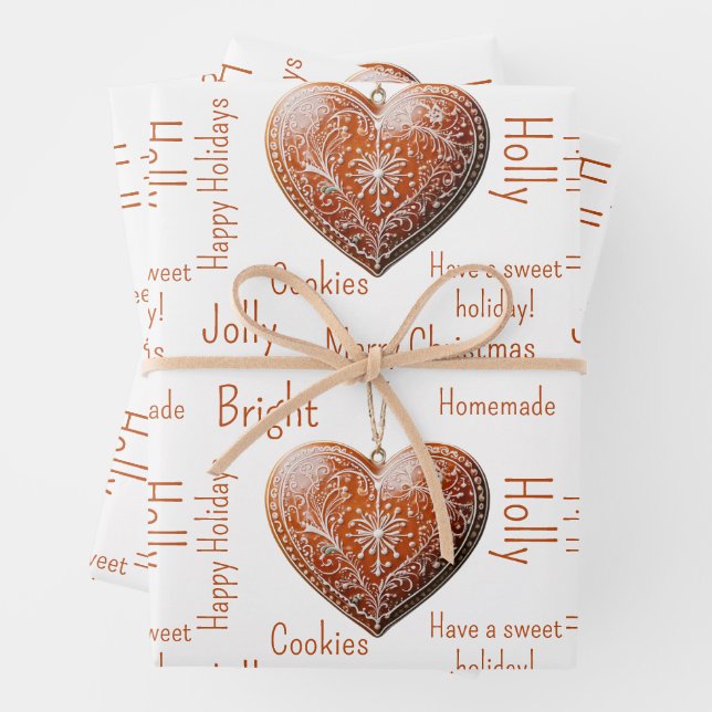 Traditional Decorated Christmas Cookie  Wrapping Paper Sheet (In situ)