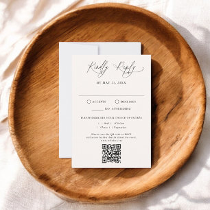 Traditional Digital QR Code RSVP Wedding Card