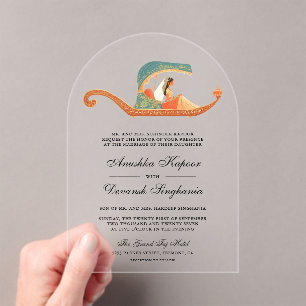 Traditional Doli Indian Bride Wedding Acrylic Invitations