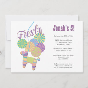 Traditional Donkey Fiesta Pinata Kids Birthday Invitation