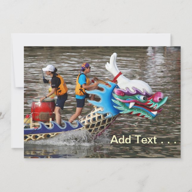 Traditional Dragon Boat Racing Down the River (Front)