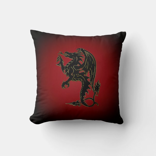 Traditional Dragon Throw Pillow (Front)