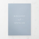 Traditional Dusty Blue Elegant Wedding<br><div class="desc">Simple All In One Wedding Invitation template with rsvp card and enclosure card attached, making this invitation suite convenient and budget friendly. The wedding invitation features your monogram in a circle at the top and your wedding details surrounded by a thin border along with your names are in an elegant...</div>