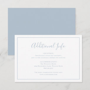 Traditional Dusty Blue Elegant Wedding Enclosure Card