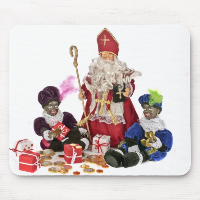 Traditional dutch culture:Santa Claus and black Pi Mouse Mat (Front)