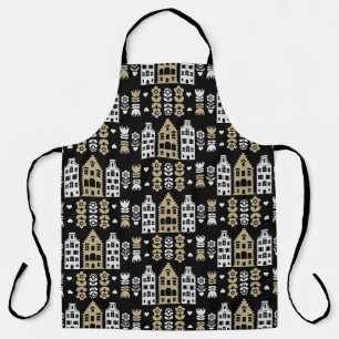 Traditional Dutch Folk Art Print Apron