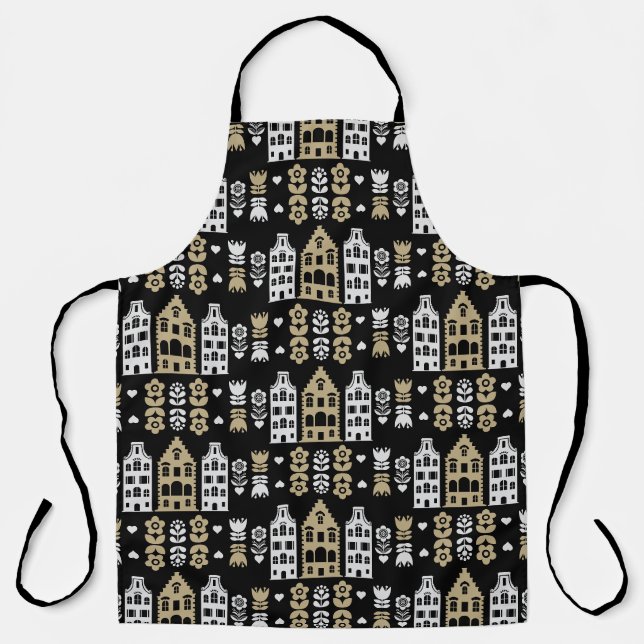 Traditional Dutch Folk Art Print Apron (Front)