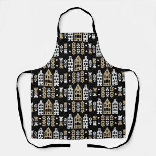 Traditional Dutch Folk Art Print Apron