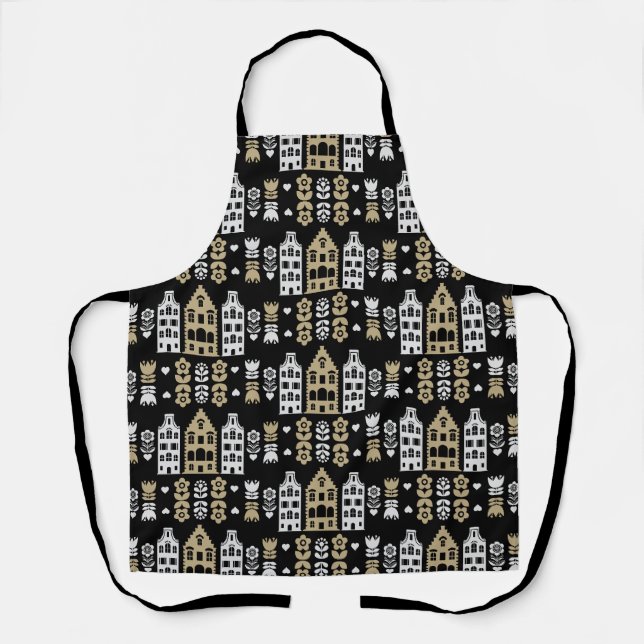 Traditional Dutch Folk Art Print Apron (Front)