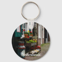 Traditional Dutch wooden shoes on street