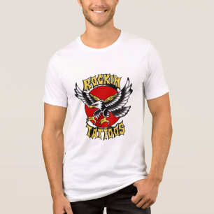 Traditional Eagle Tattoo Graphic "Rockin Tattoos Tri-Blend Shirt