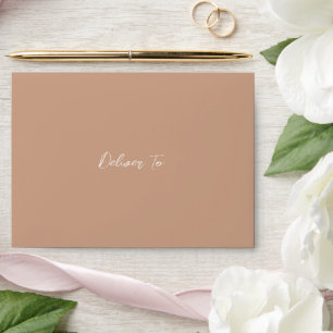 Traditional Earthy Neutral Elegant Wedding Envelope