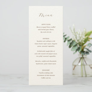 Traditional Earthy Neutral Elegant Wedding Menu