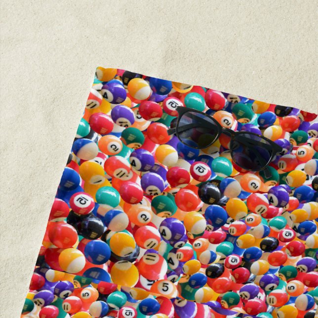 Traditional Eightball Colors Beach Towel (In Situ)