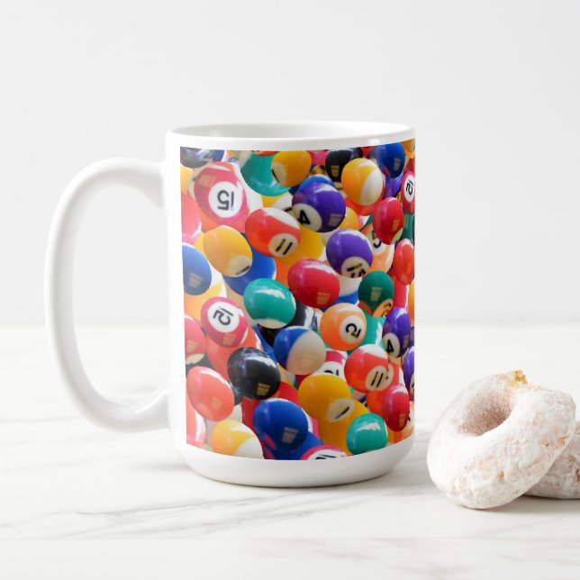 Traditional Eightball Colors, Coffee Mug (With Donut)