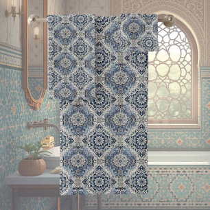 Traditional Elegance Blue & White Morrocan Tiles Bath Towel Set