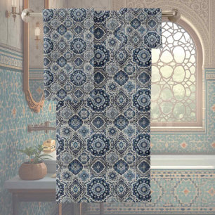 Traditional Elegance Blue & White Morrocan Tiles Bath Towel Set
