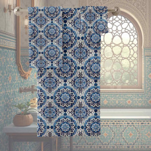 Traditional Elegance Blue & White Morrocan Tiles Bath Towel Set