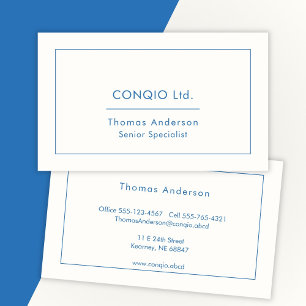 Traditional Elegant Blue Professional  Business Card