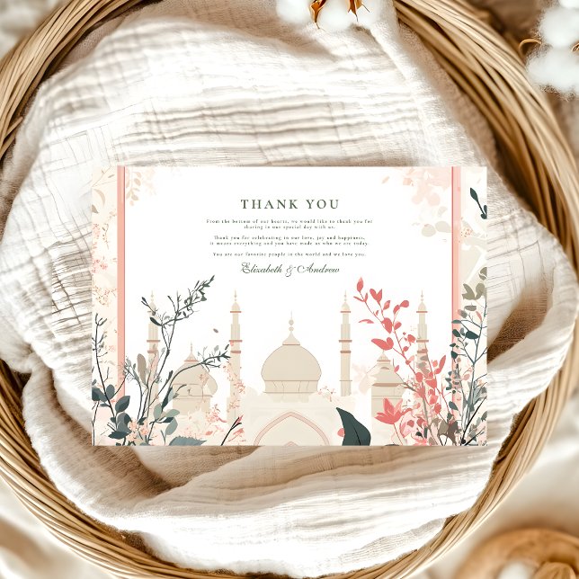 Traditional Elegant Floral Islamic Wedding Thank You Card (Creator Uploaded)