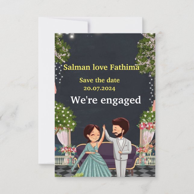 TRADITIONAL ENGAGEMENT PARTY INVITATION  (Front)