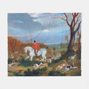 Traditional English Fox Hunt Sports Dog Fleece Blanket