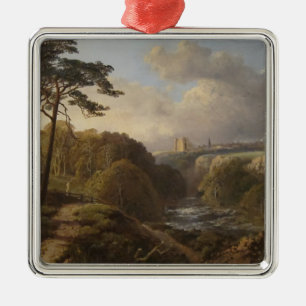 Traditional English Landscape in Derbyshire County Metal Tree Decoration