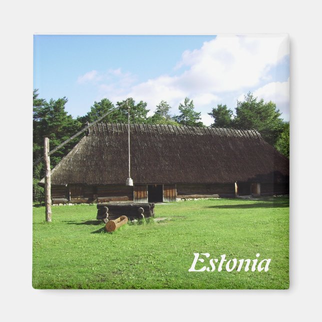 Traditional Estonian House Magnet (Front)
