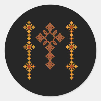 Traditional Ethiopian Cross Ethiopian Cross Classic Round Sticker