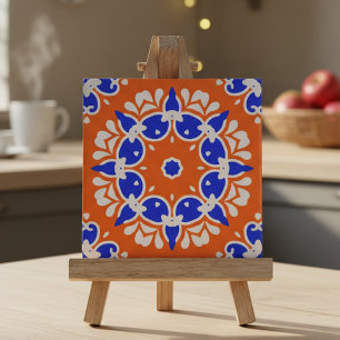 Traditional Ethnic Folk Print Mosaic Motif Pattern Tile
