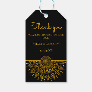 Traditional ethnic yet stylish gold like mandala gift tags