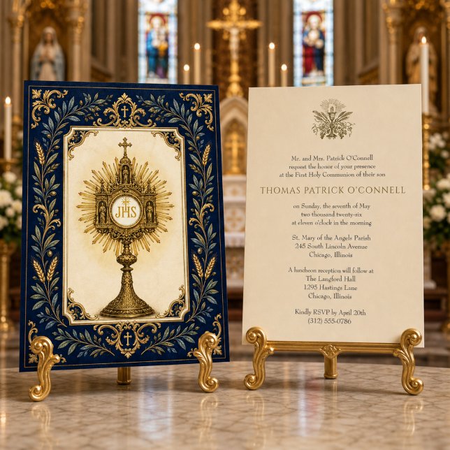Traditional Eucharistic Monstrance Communion Invitation (Creator Uploaded)
