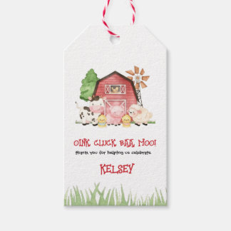 Traditional Farm Theme Birthday Favor Tags