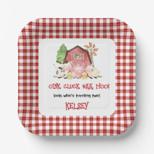 Traditional Farm Theme Birthday Paper Plates