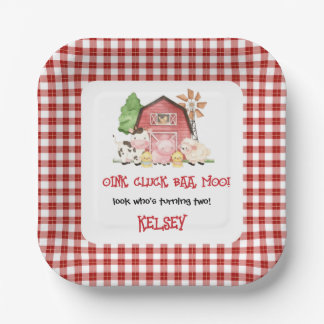 Traditional Farm Theme Birthday Paper Plates