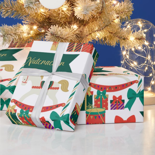 Traditional Festive Nutcracker Toys Christmas Wrapping Paper (Holidays)