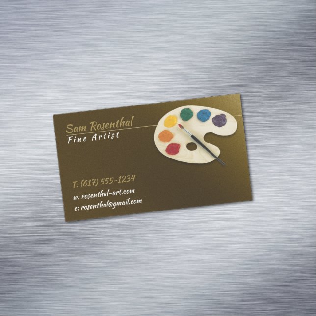 Traditional Fine Artist | Colour Palette and brush Magnetic Business Card (In Situ)