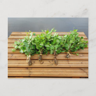 Traditional Finnish bath whisks Postcard