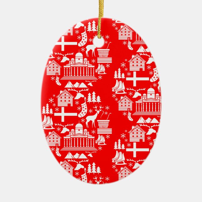 Traditional Finnish Christmas Decor Ceramic Tree Decoration (Front)